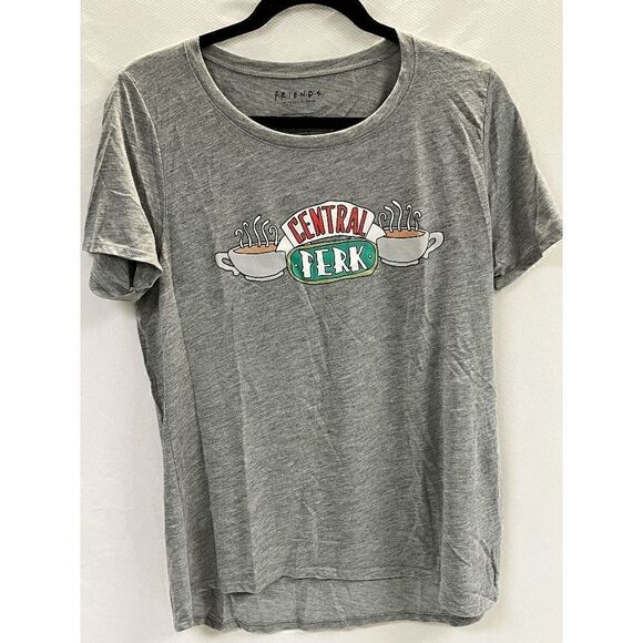 FRIENDS Tops - Friends Womens Short Sleeve Central Perk Hi-Low Hem T shirt Gray Size XXL
